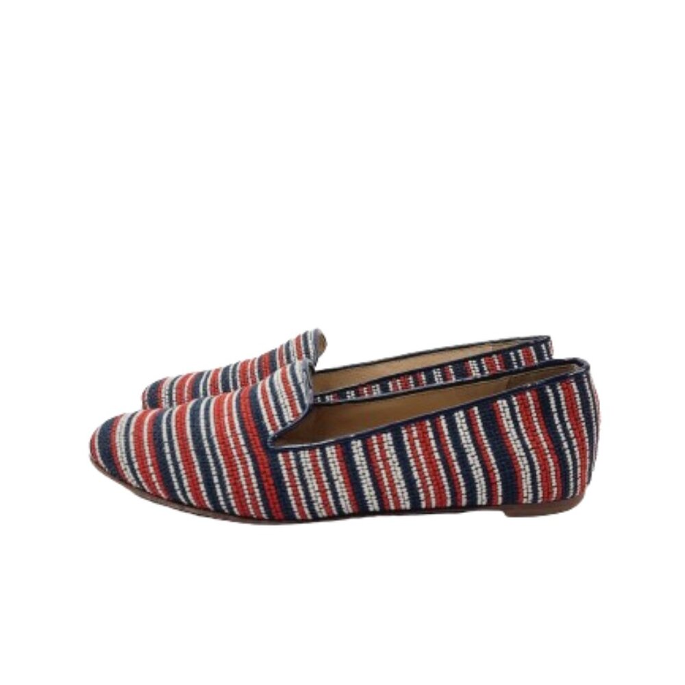 J. Crew Women's Multicolor Striped Round Toe Slip-On Loafers Flats‎ Size 7